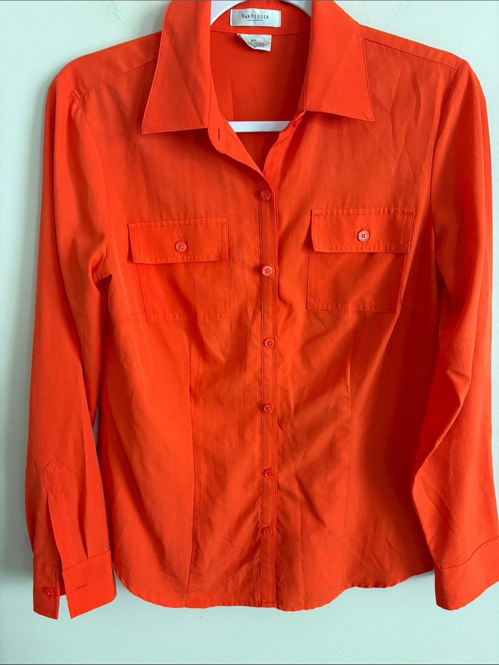 Van Heusen Orange Long-Sleeve Button-Front Shirt